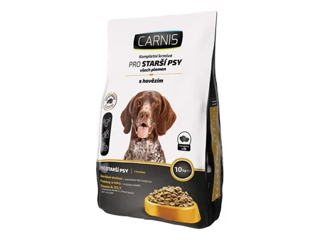 Carnis Senior – сухой корм с говядиной для пожилых собак, 7% жира, мешок 10 кг