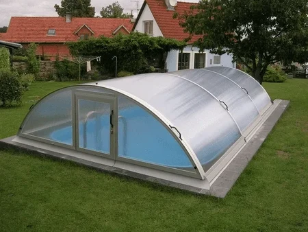 Acoperire culisantă gata făcută Trend 3 pentru piscină, 3,32 × 6,42 m