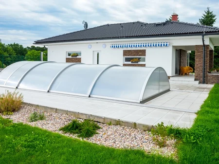 Acoperire gata fabricată pentru piscină Trend Azuro 4 cu boltă rotundă, Mountfield
