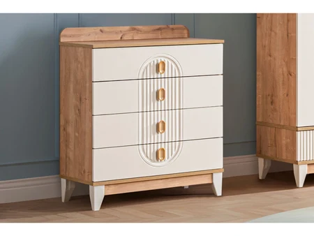 Visione Chest of 4 Drawers – Walnut/Cream or White