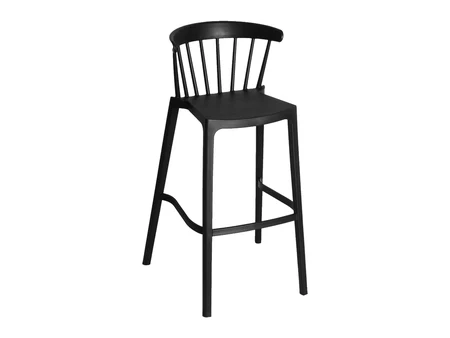 Barhocker Pino Alto mit senkrechten Latten, schwarz, 51 × 54 cm