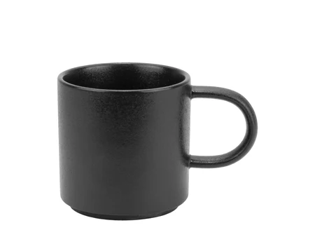 Stapelbare Tasse Onice Nera, schwarze Keramik, 230 ml