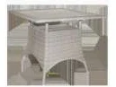 Градинска маса Terra Mora 90x90 см од ратан во сива боја