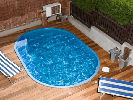 Piscină îngropată din fibră de sticlă Olymp 4,50 × 3,00 m, set