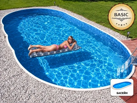 Piscină ovală Azuro Deluxe 407DL, 9,10 × 4,60 × 1,20 m – set Basic