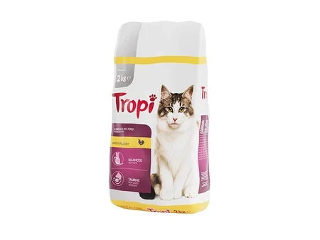 Tropi – сува храна за возрасни мачки со живинско месо и таурин, 2 кг