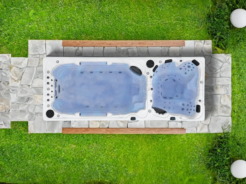 Njord Baden Valhalla – swim spa cu două zone și temperaturi, 8 persoane