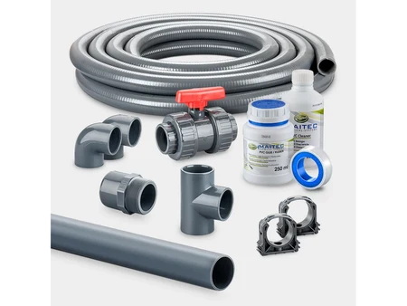 50 mm pipe and fitting kit for a floor skimmer with 12 m SpaFlex