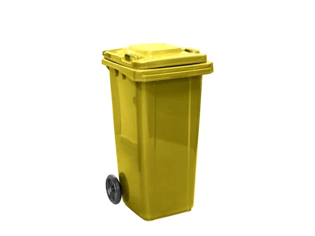 Container din plastic pentru gunoi 120 L, galben