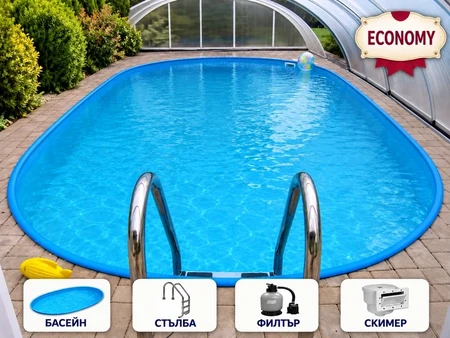 Mountfield IBIZA 5 DL ECONOMY – овальный бассейн с фильтрацией и лестницей