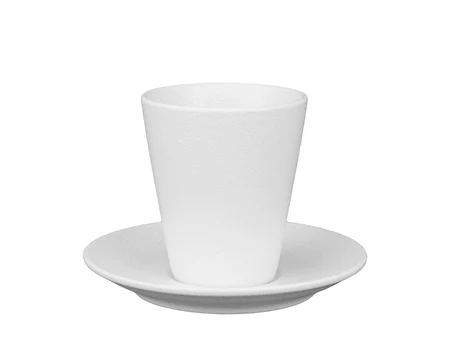 Tasse für Heißgetränke 260 ml mit Untertasse Caffe Duo, weiß