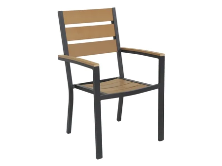 Градински стол с подлакътници RelaXiram, натурален, 60x57x89 см