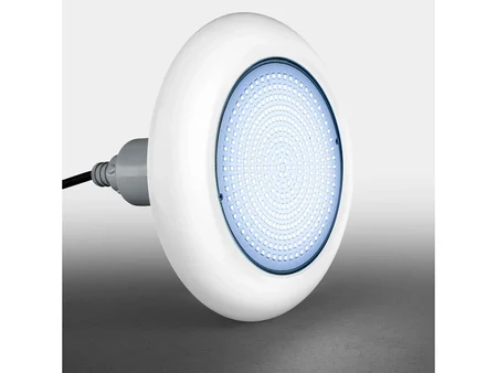 POOLSANA VARIO 18W – подводен LED рефлектор со бела рамка за метален базен