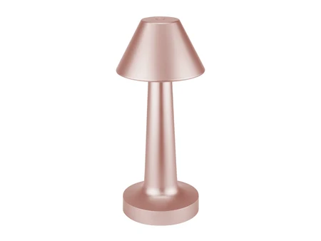 LED-Tischlampe RelaXiram, roségoldfarben, Ø10 × 23 cm