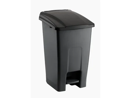 Coș de gunoi pe roți cu pedală, 70 l, negru
