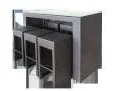 Set de bar din ratan din 7 piese, maro