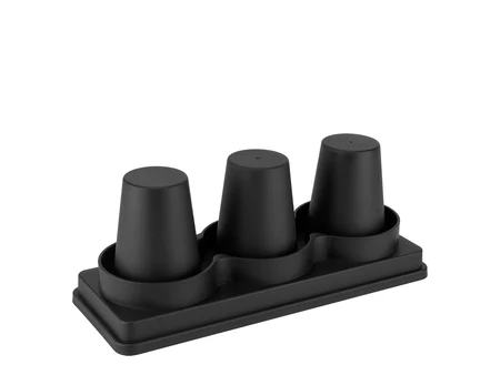 Organizator pentru pahare cu trei compartimente, negru, 32,5 cm