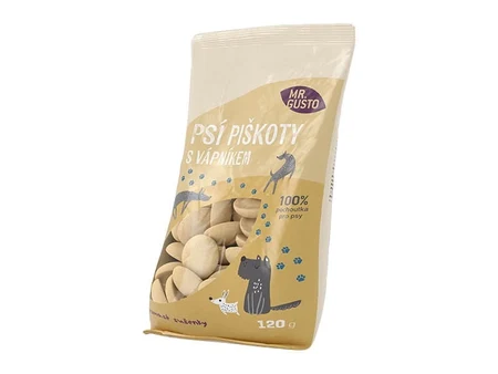 Хрупкави бисквити за кучета Mr. Gusto с говежди екстракт и мая, пакет 120 г