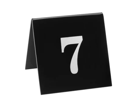 Акрилен номер за маса 7 в черно, 7x7 см