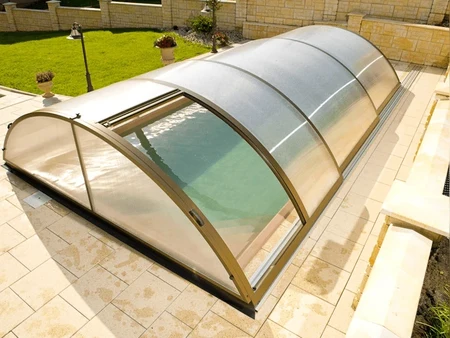 Acoperire telescopică Trend Economic pentru piscină 3,80 × 8,54 m