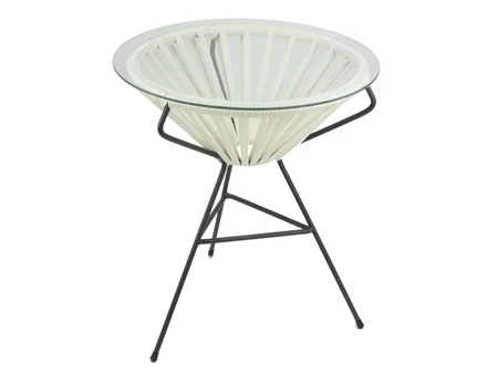 Кръгла градинска маса Onda Tessuta, диаметър 50 cm – кремав
