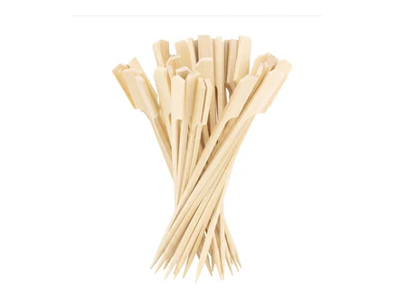 Frigărui din bambus cu capăt plat pentru aperitive, 25 cm, 50 de bucăți