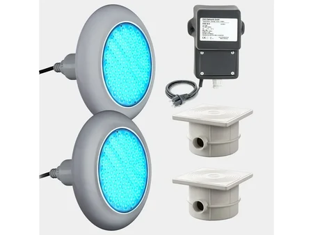Двоен RGB сет Vario 25W со сива рамка и 7 бои за метален базен